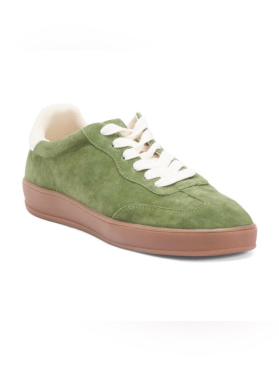 J. McLaughlin Shoes - J.McLaughlin Zibby olive green leather suede lace up sneakers size 6.5 NWT